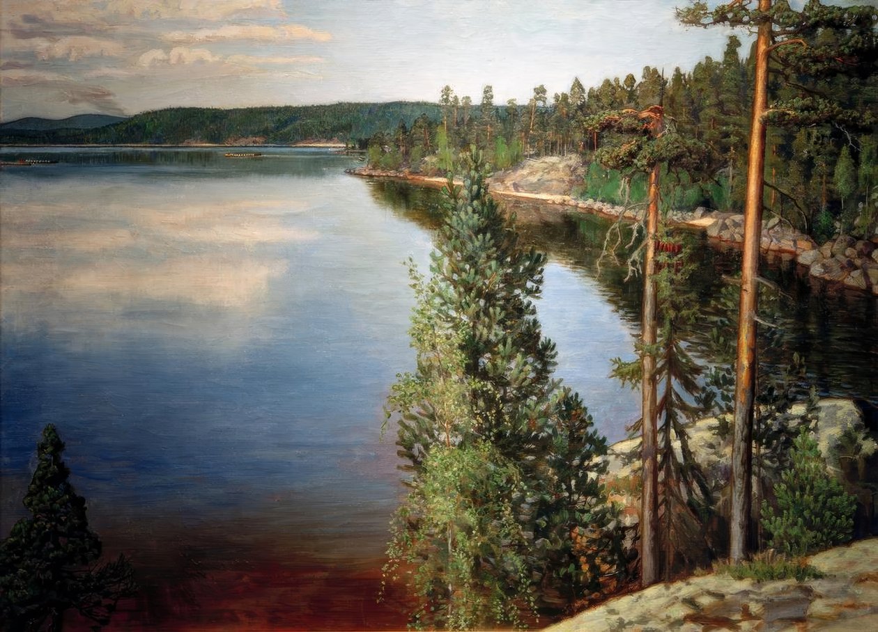 Landschap in Ruovesi door Akseli Valdemar Gallen Kallela
