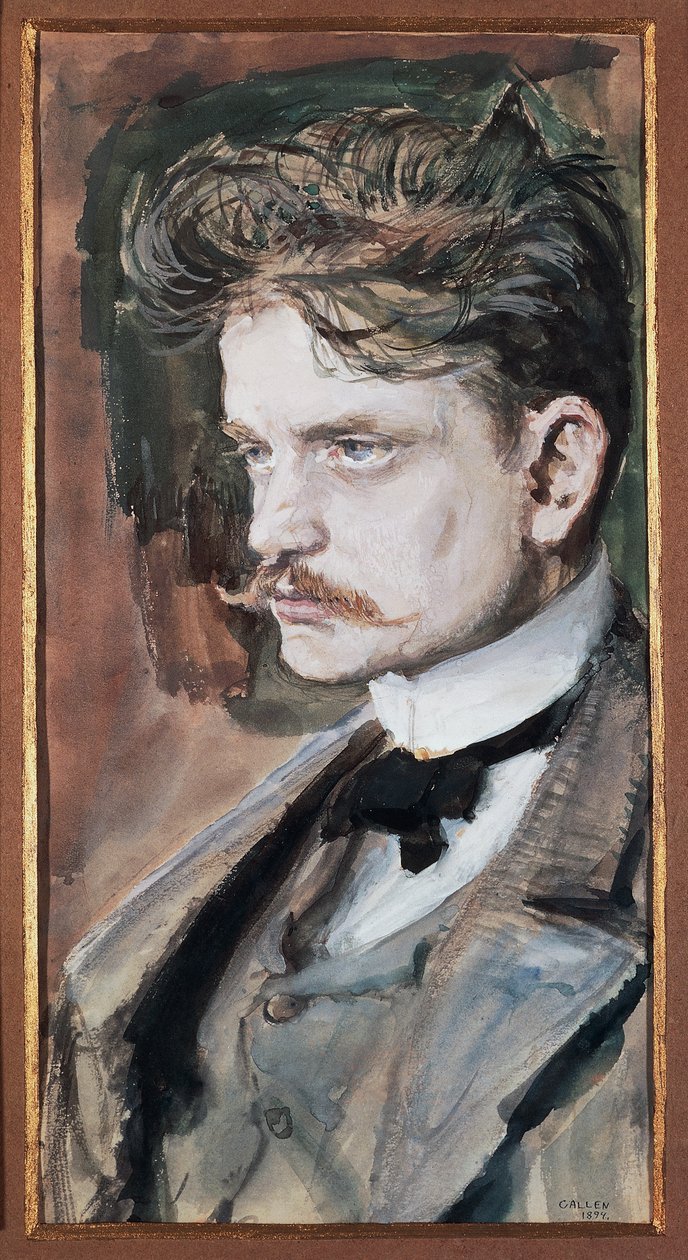 Portret van Johan Christian Julius Sibelius, bekend als Jean Sibelius (Hämeenlinna) door Akseli Valdemar Gallen Kallela