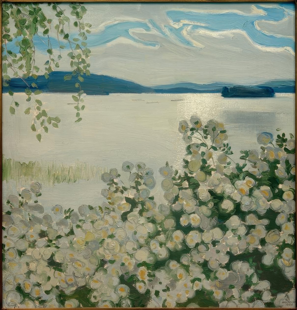 Witte rozen door Akseli Valdemar Gallen Kallela