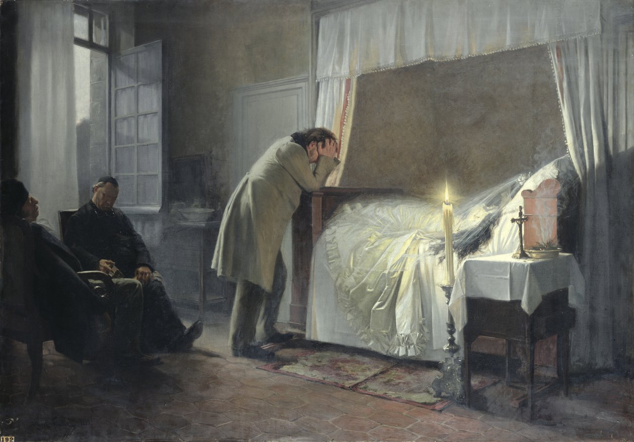 Het Sterfbed van Madame Bovary, voor 1889 door Albert Auguste Fourie