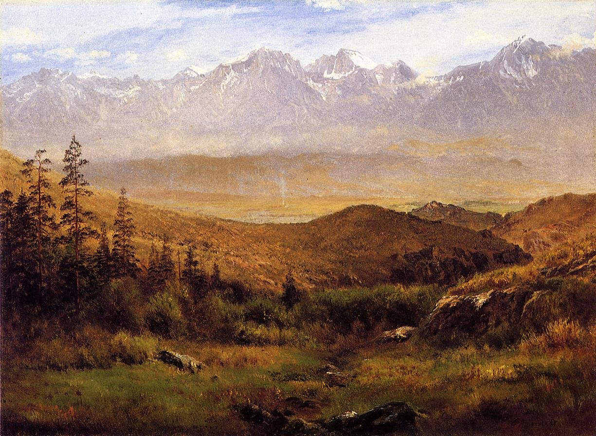 In de uitlopers van de bergen door Albert Bierstadt