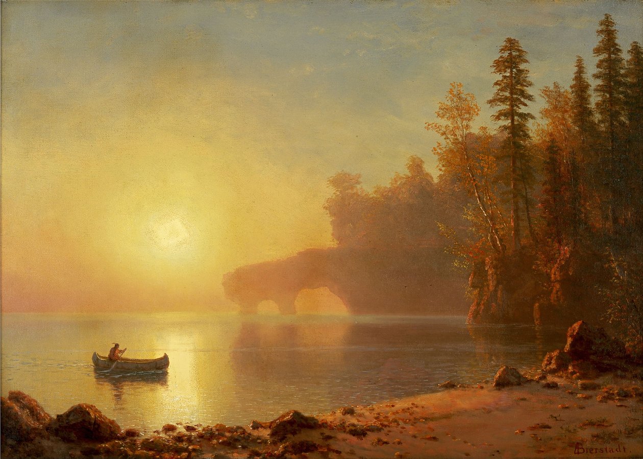 Indiase kano door Albert Bierstadt