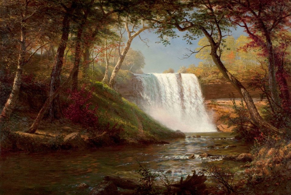 Minnehaha Falls door Albert Bierstadt