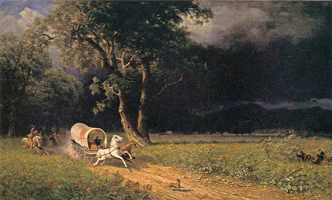De hinderlaag door Albert Bierstadt