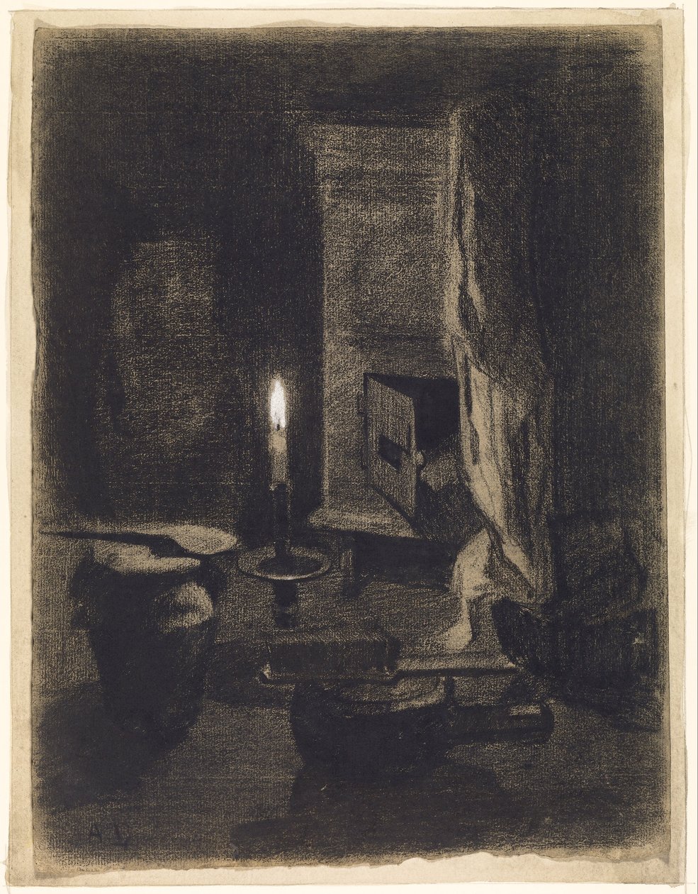 Stilleven met Kaars door Albert Charles Lebourg