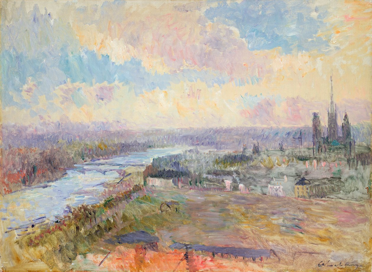 De Seine bij Rouen door Albert-Charles Lebourg