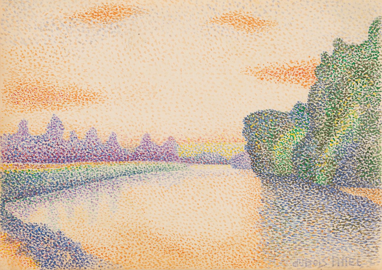 De oevers van de Marne bij zonsopgang door Albert Dubois Pillet