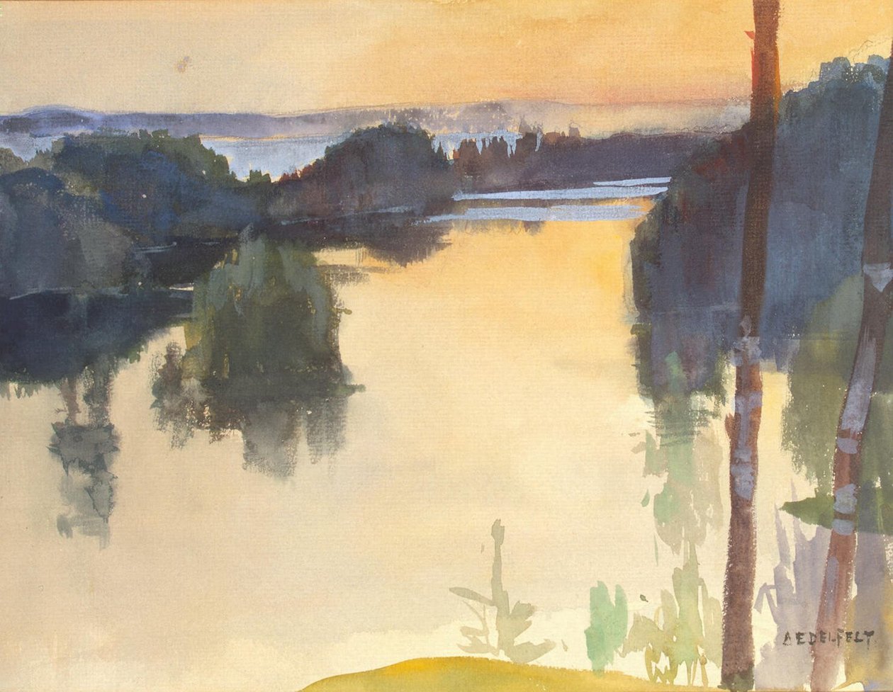 Landschap door Albert Gustaf Aristides Edelfelt