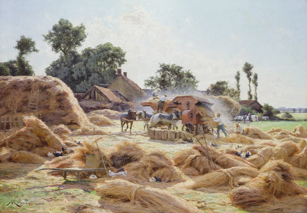 De dorsmachine (Loiret) 1896 door Albert Rigolot