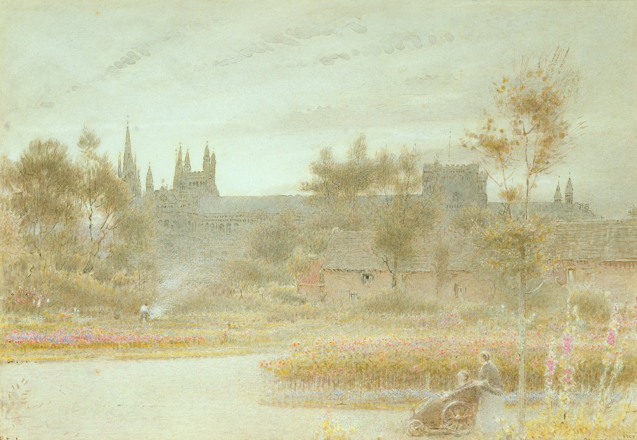 Kathedraal van Peterborough door Albert Goodwin
