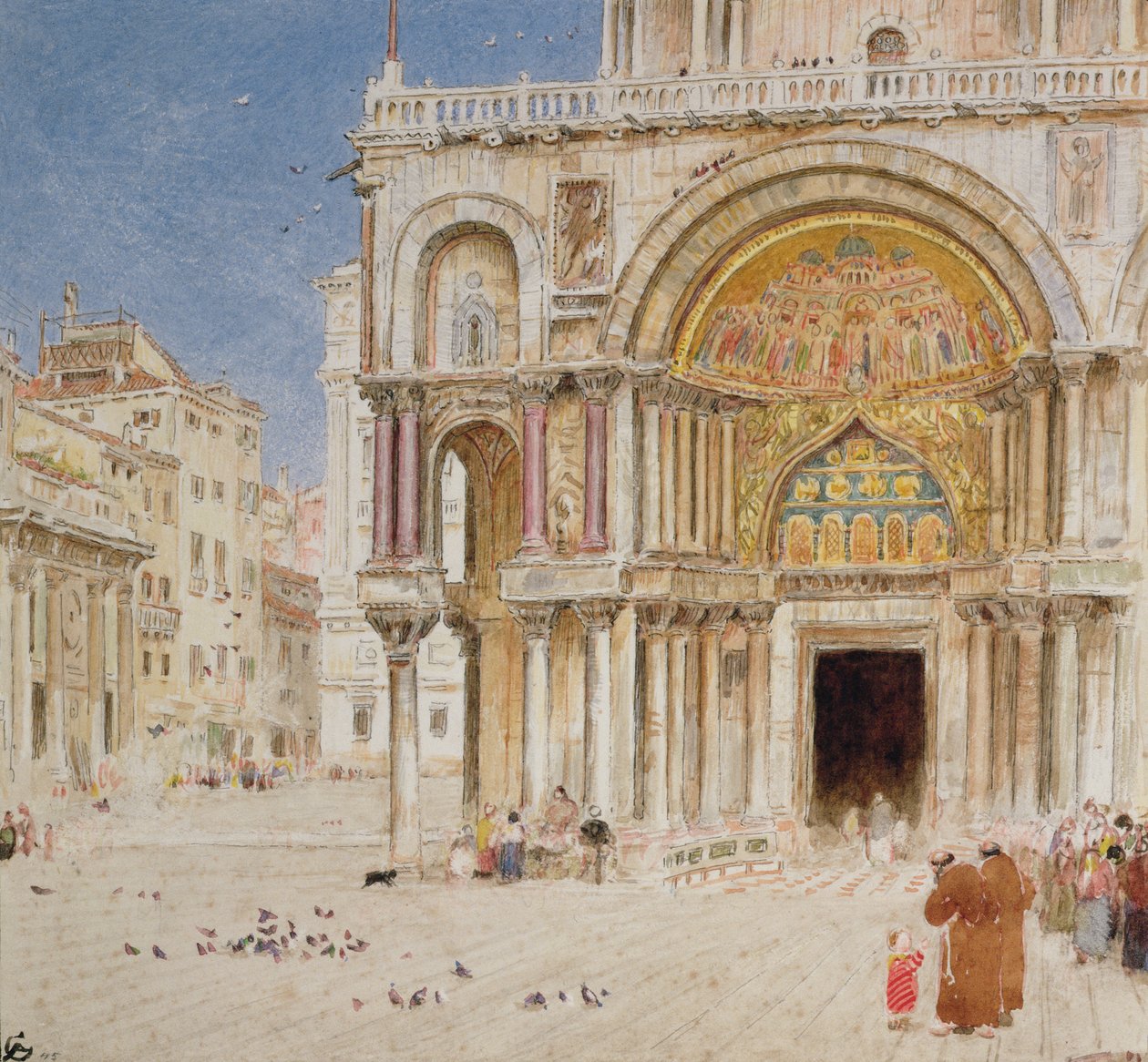 De Noordwesthoek van St. Marks door Albert Goodwin