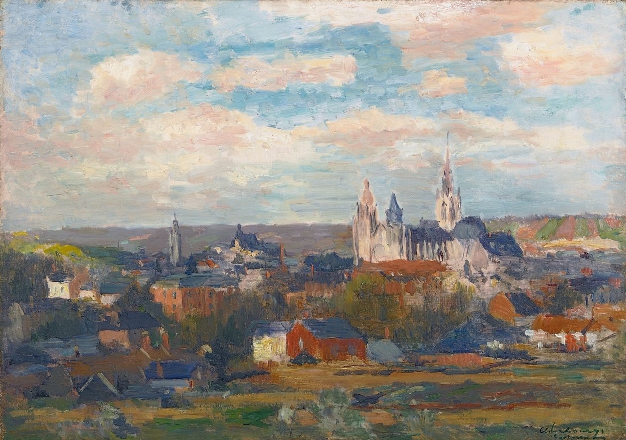 Evreux, de kathedraal Notre-Dame door Albert Charles Lebourg