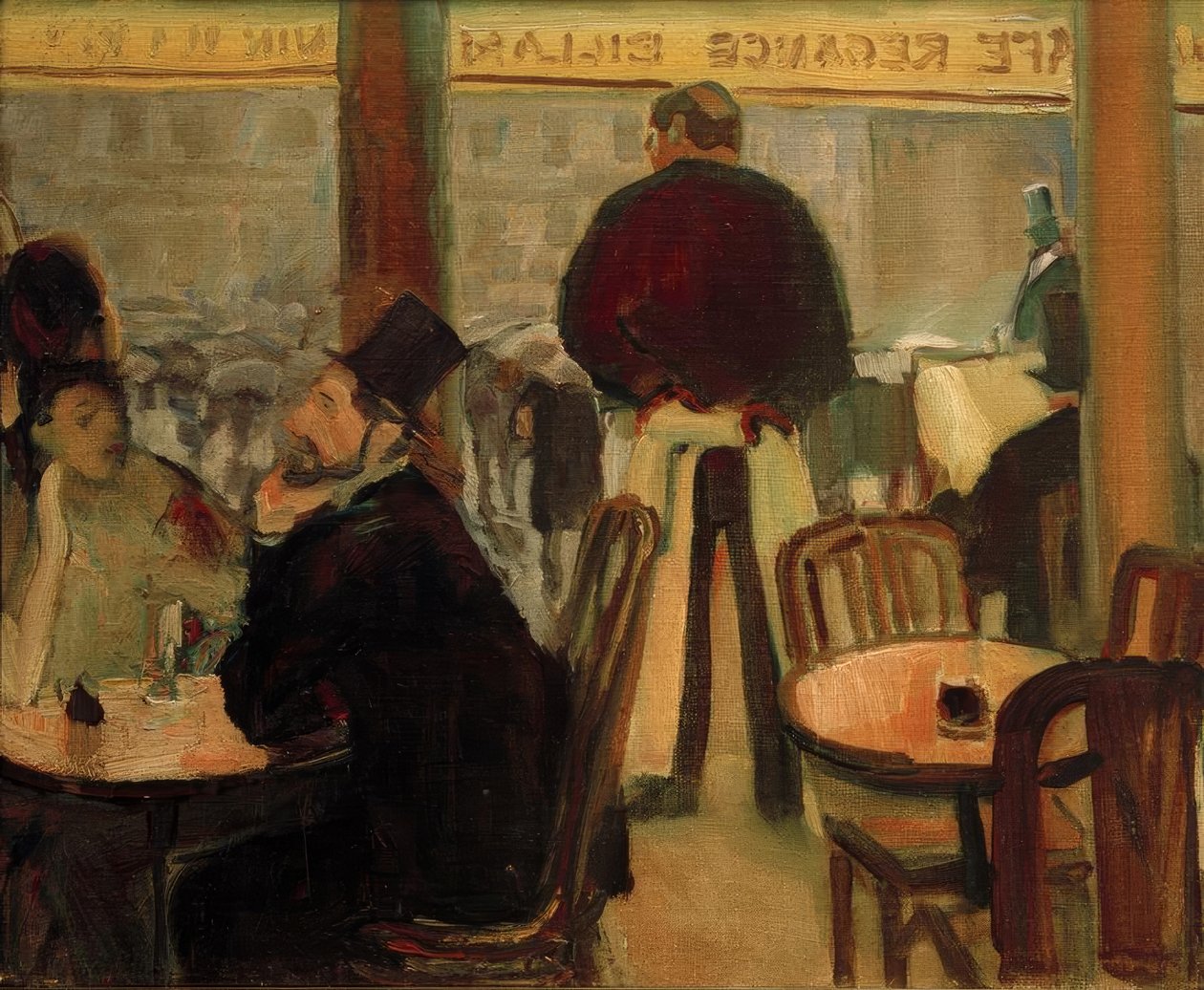 Café in Parijs (Parijse Café II) door Albert Weisgerber