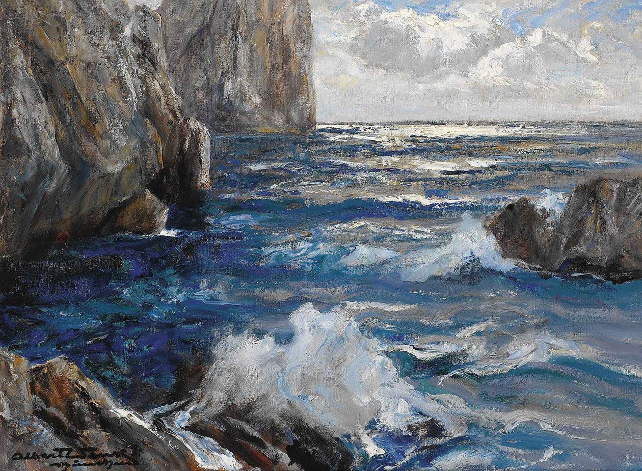 Uitzicht op de Faraglioni-rotsen op Capri door Albert Wenk