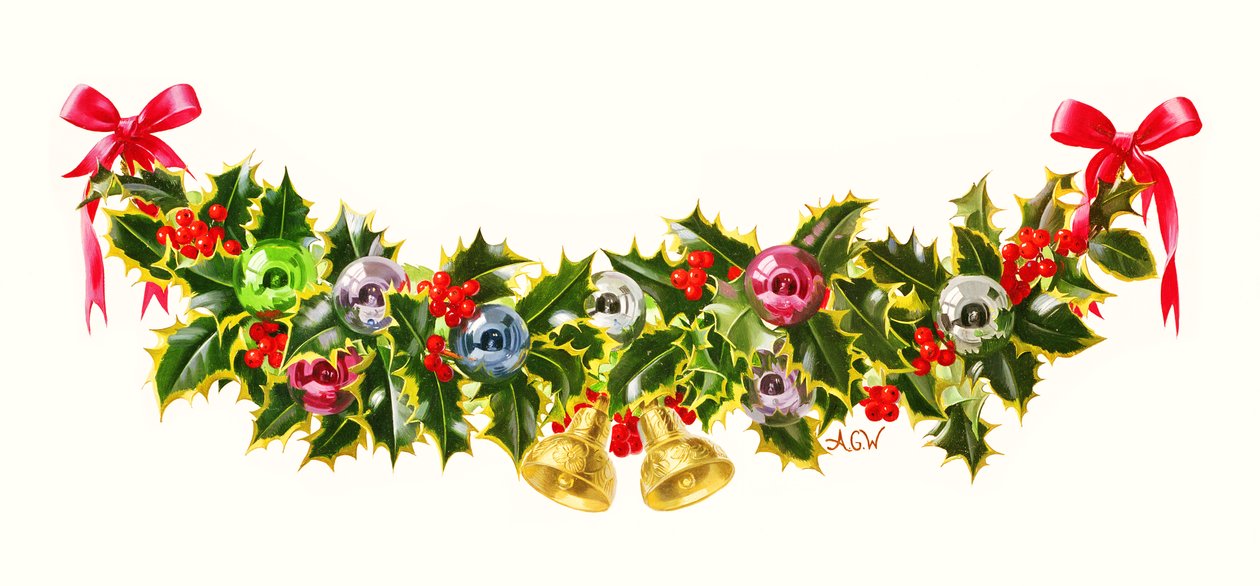 Een kerstkrans door Albert Williams