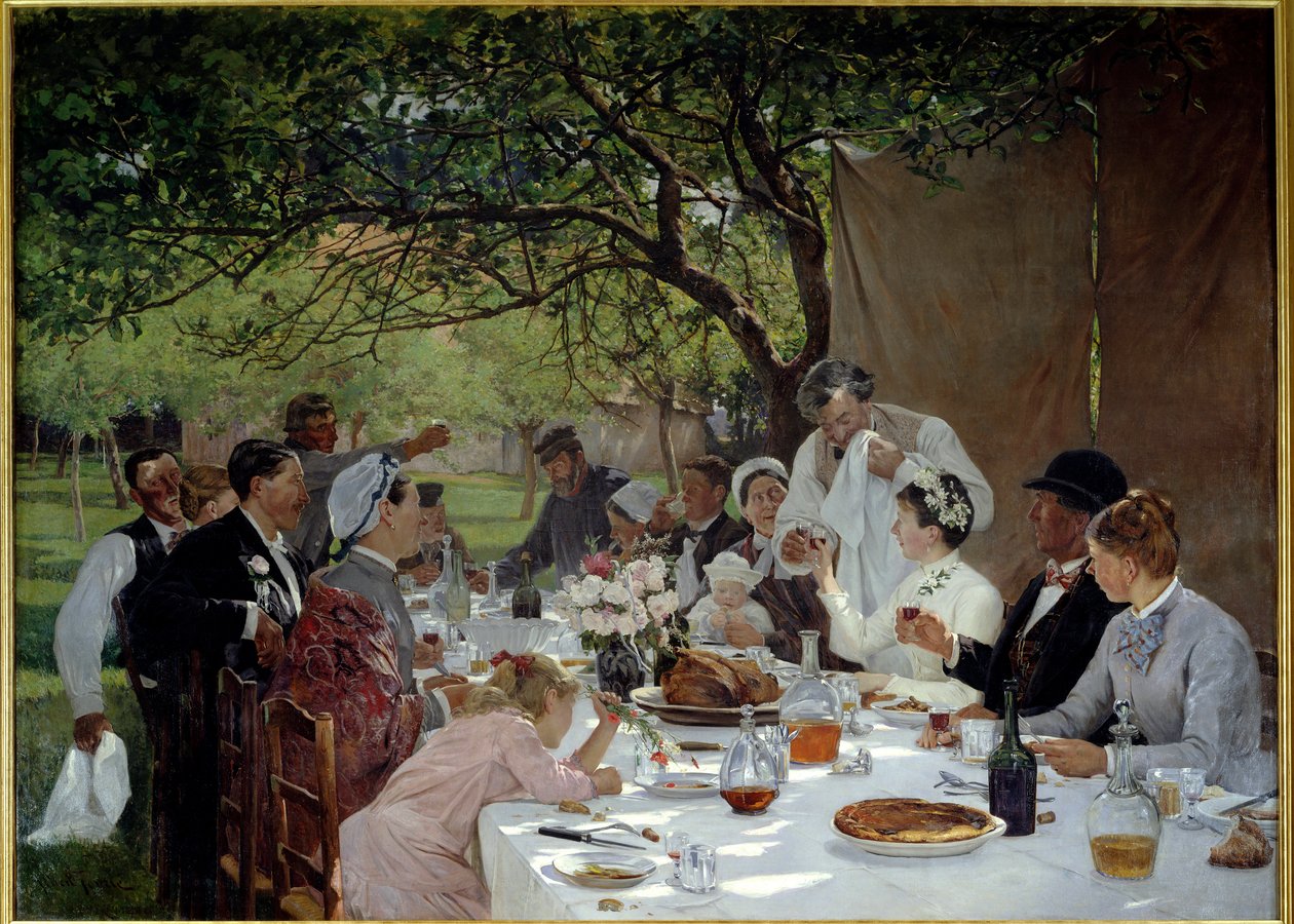 Bruiloftsmaal in Yport door Albert Auguste Fourie