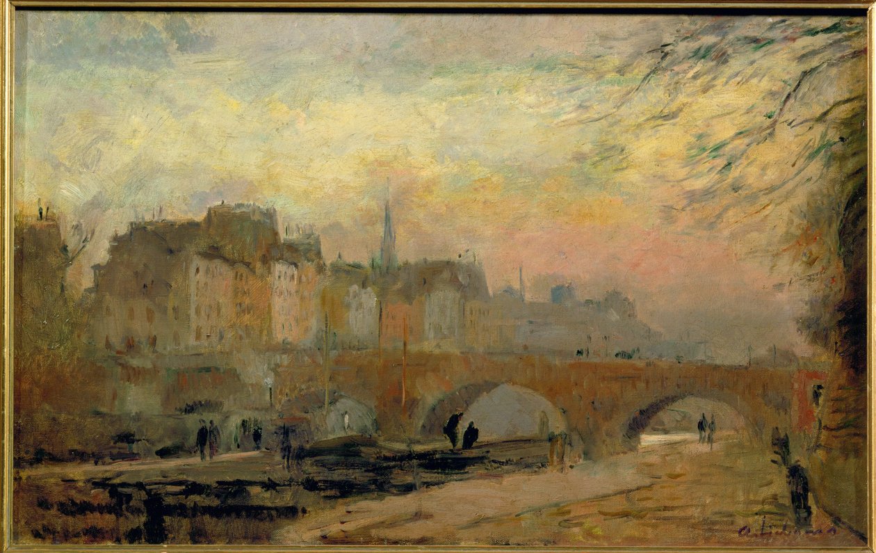 Quai de Paris (olieverf op doek) door Albert-Charles Lebourg