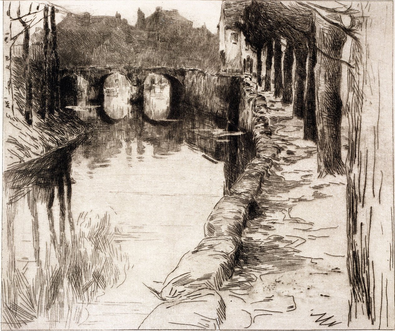 Oude kade door Albert Baertsoen