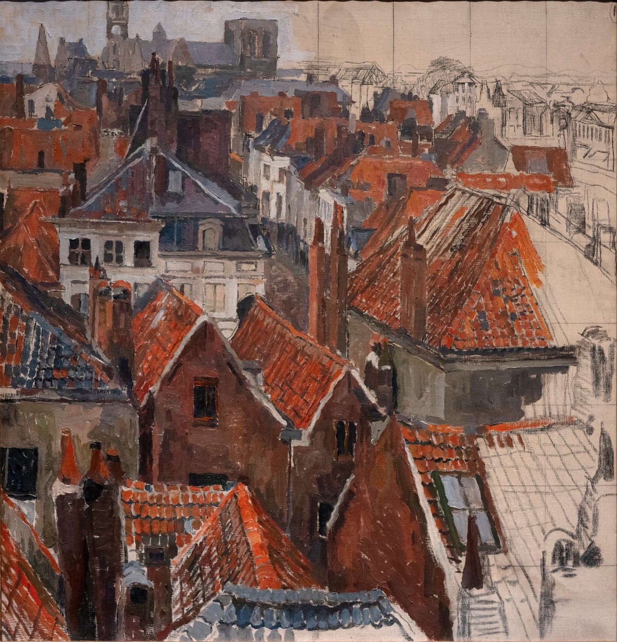 De daken van Gent (onvoltooide versie), ca. 1920-22 door Albert Baertsoen