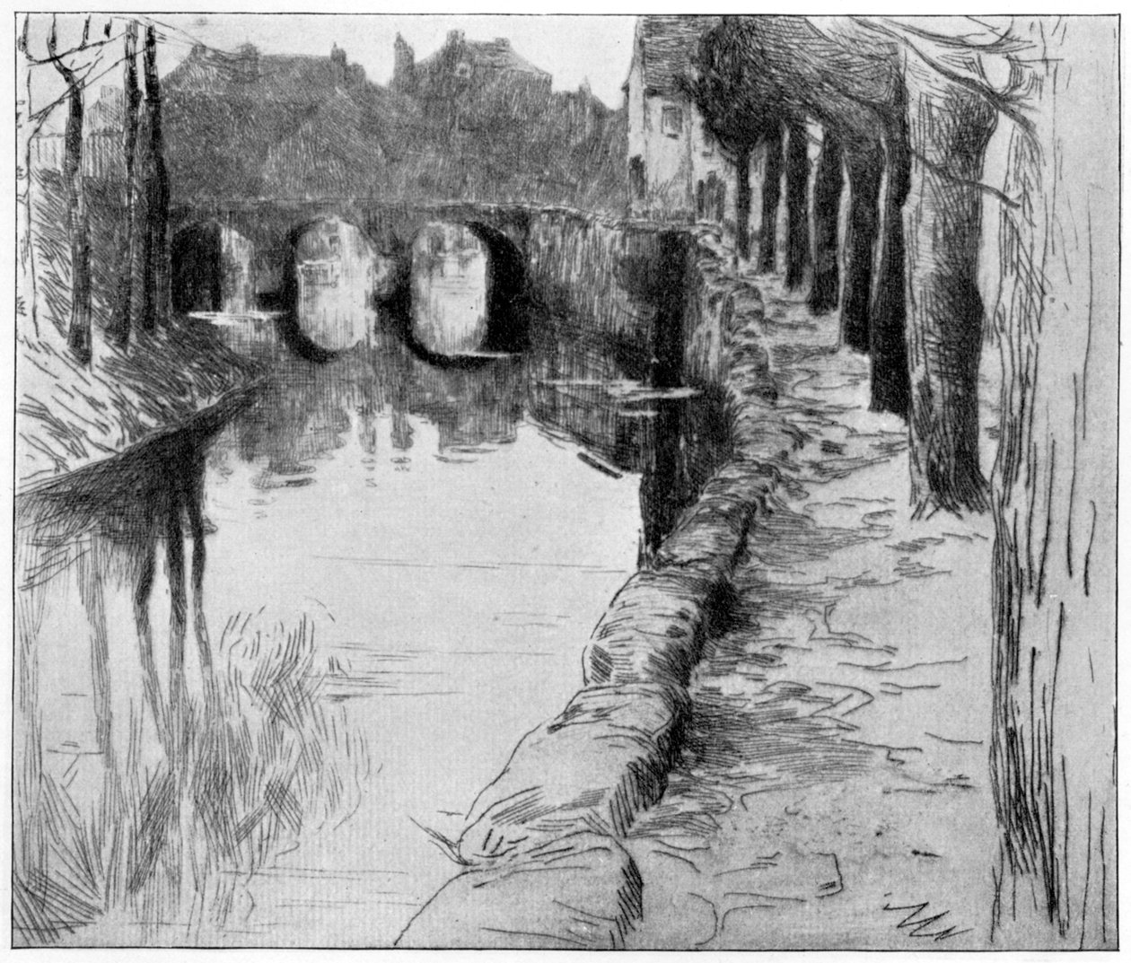 Vieux Canal, 1898 door Albert Baertsoen