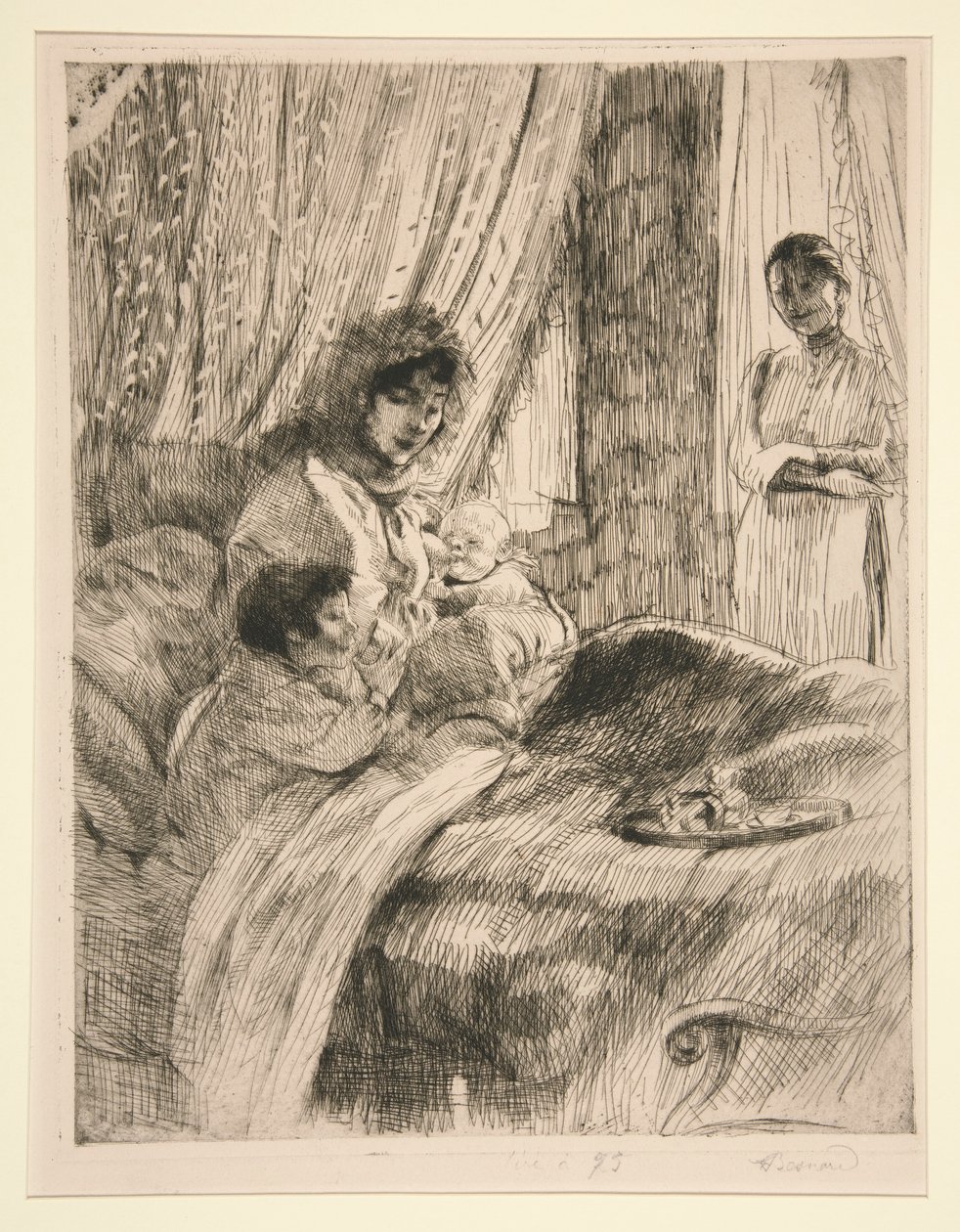 Le Déjeuner (of Gelukkige Moederschap) door Albert Besnard