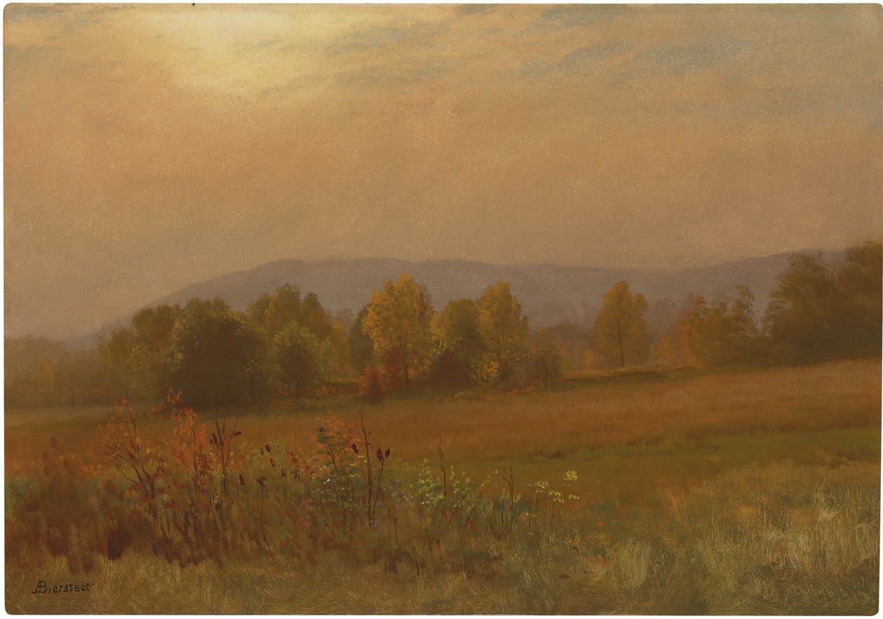 Herfstlandschap, New England door Albert Bierstadt