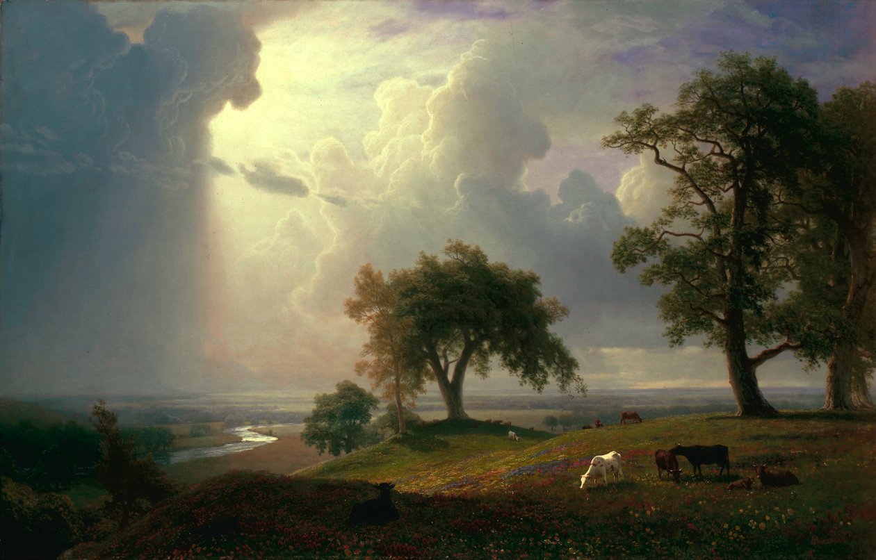 Lente in Californië  door Albert Bierstadt