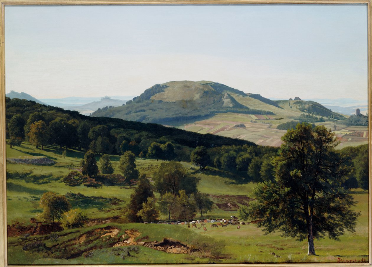 Landschap - Heuvel en Dal door Albert Bierstadt