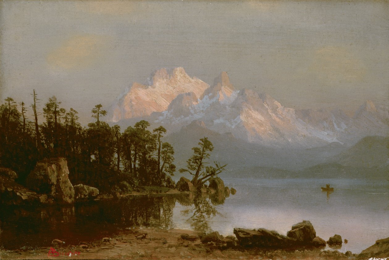Bergkanoën door Albert Bierstadt