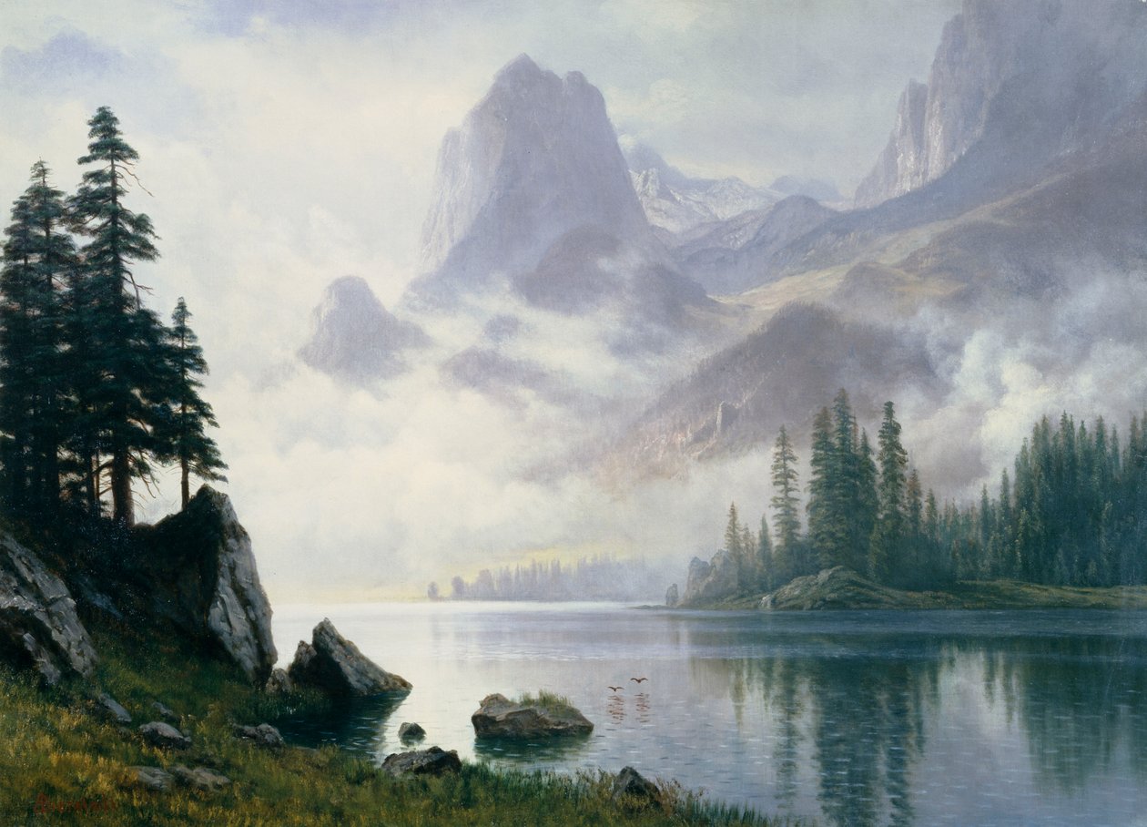 Berg uit de Mist door Albert Bierstadt