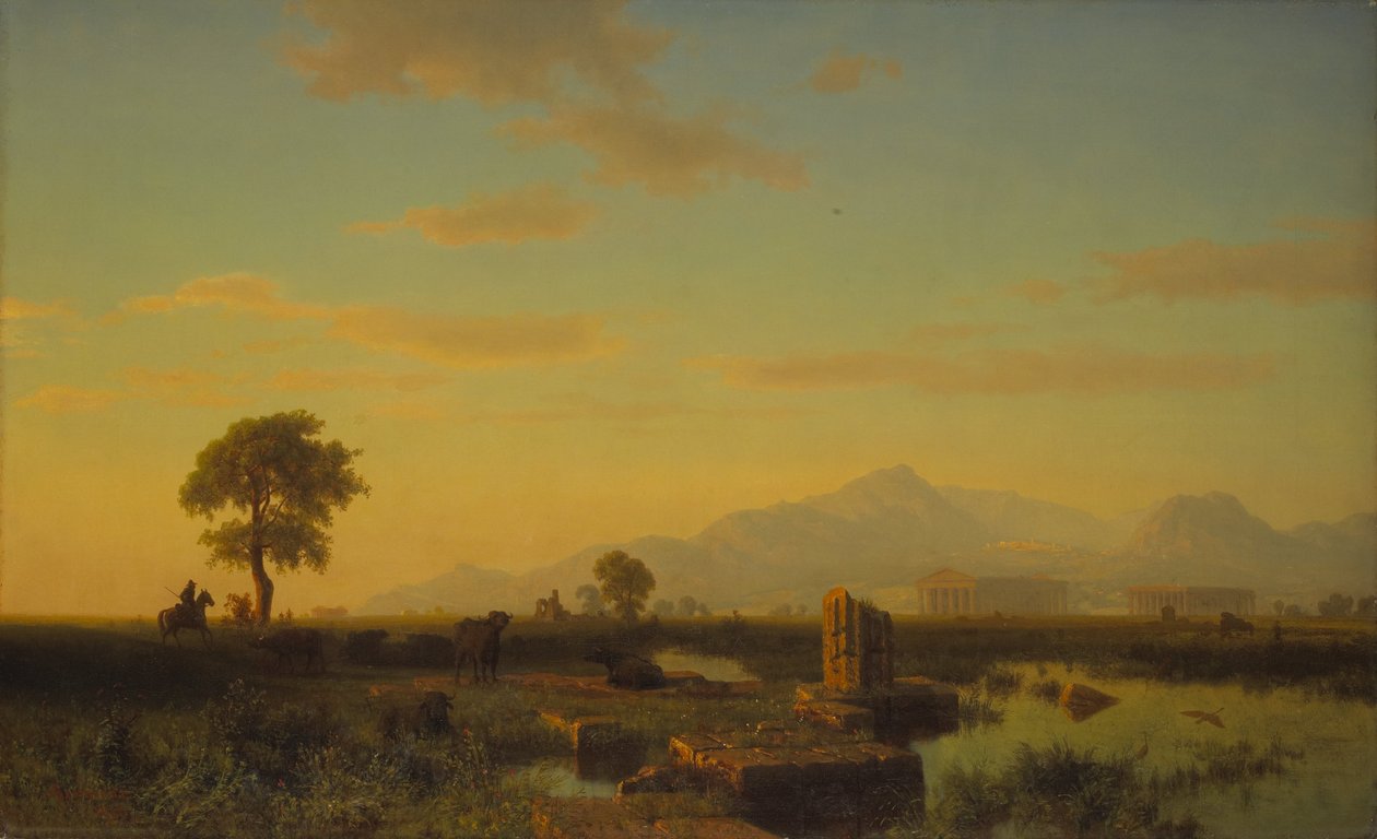 Ruïnes van Paestum door Albert Bierstadt