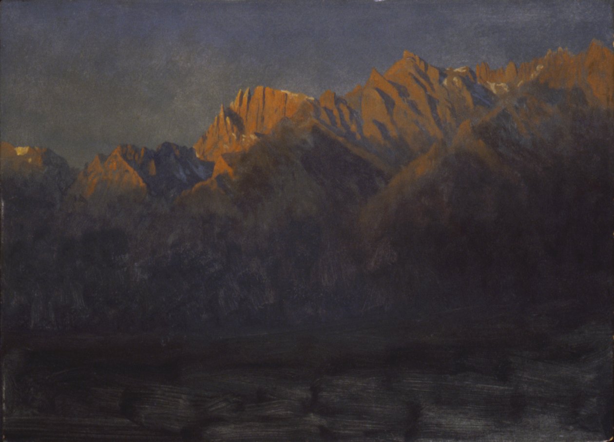 Zonsopgang in de Sierras, ca. 1872 door Albert Bierstadt