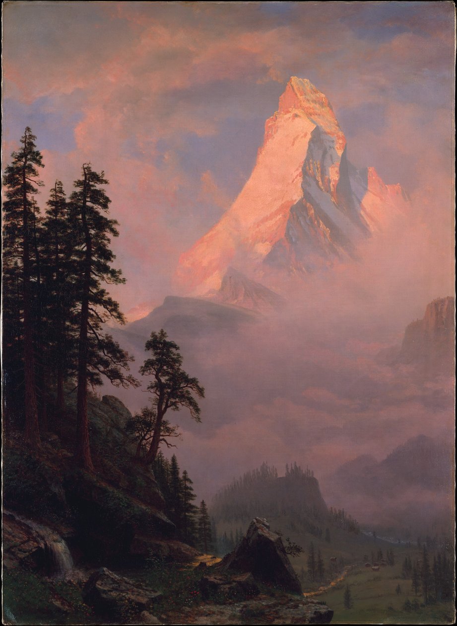 Zonsopgang op de Matterhorn door Albert Bierstadt