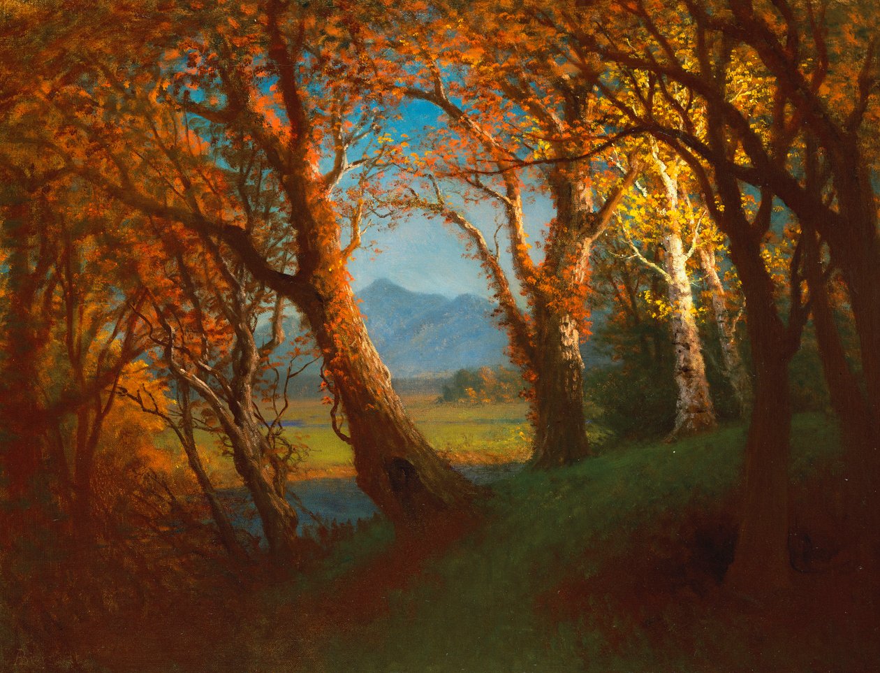 Zonsondergang in het Nebraska Territory door Albert Bierstadt