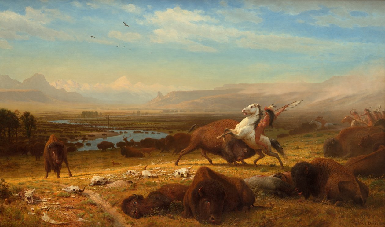 De laatste van de buffels door Albert Bierstadt