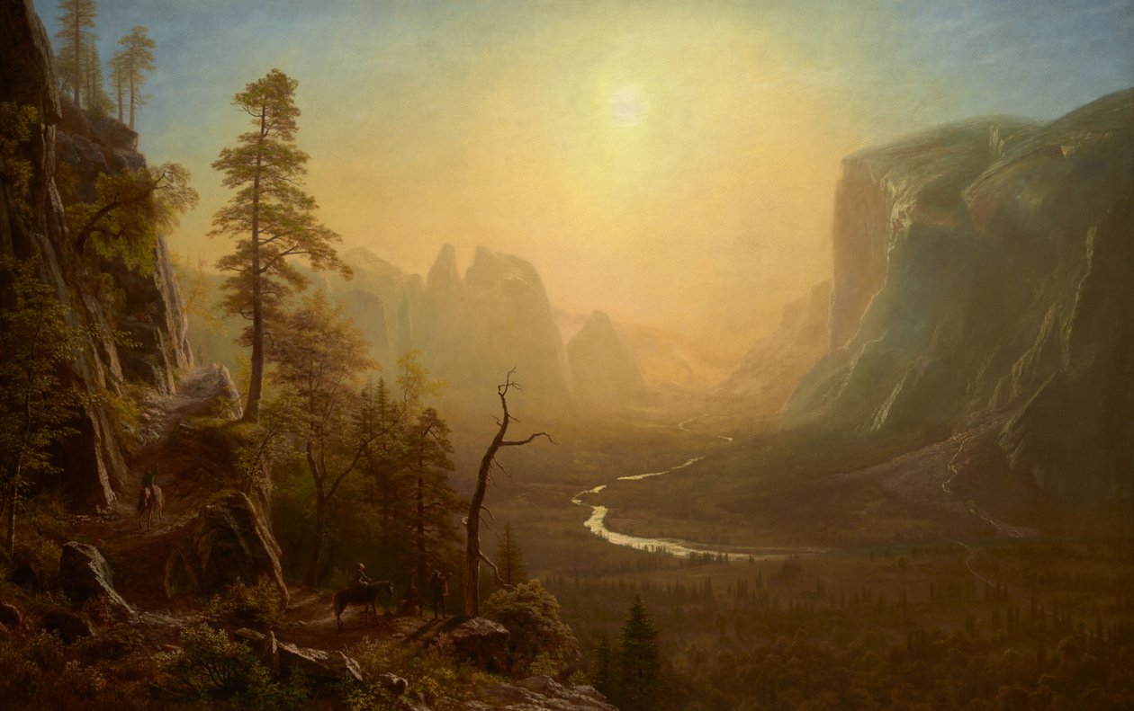 Yosemite Valley, Glacier Point Trail door Albert Bierstadt