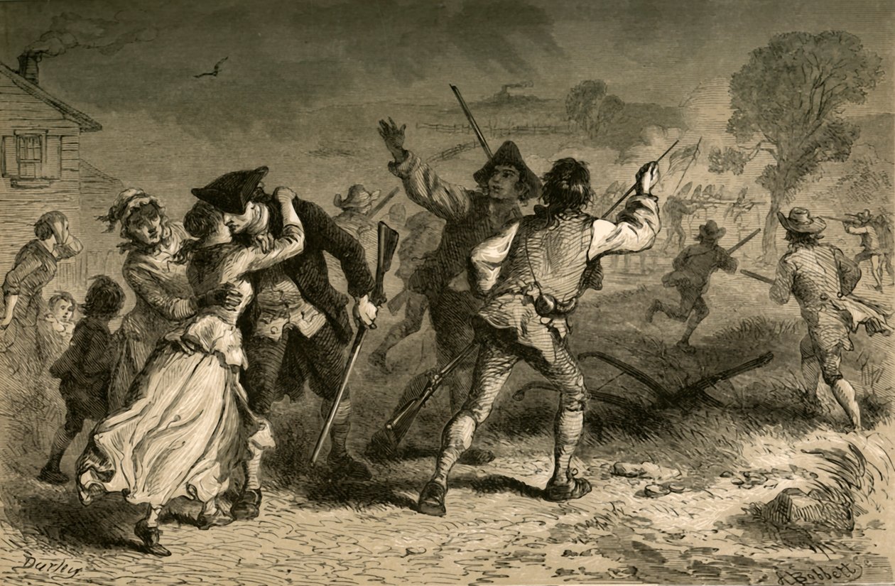 Concord - De Eerste Slag voor Vrijheid, 1877 door Albert Bobbett