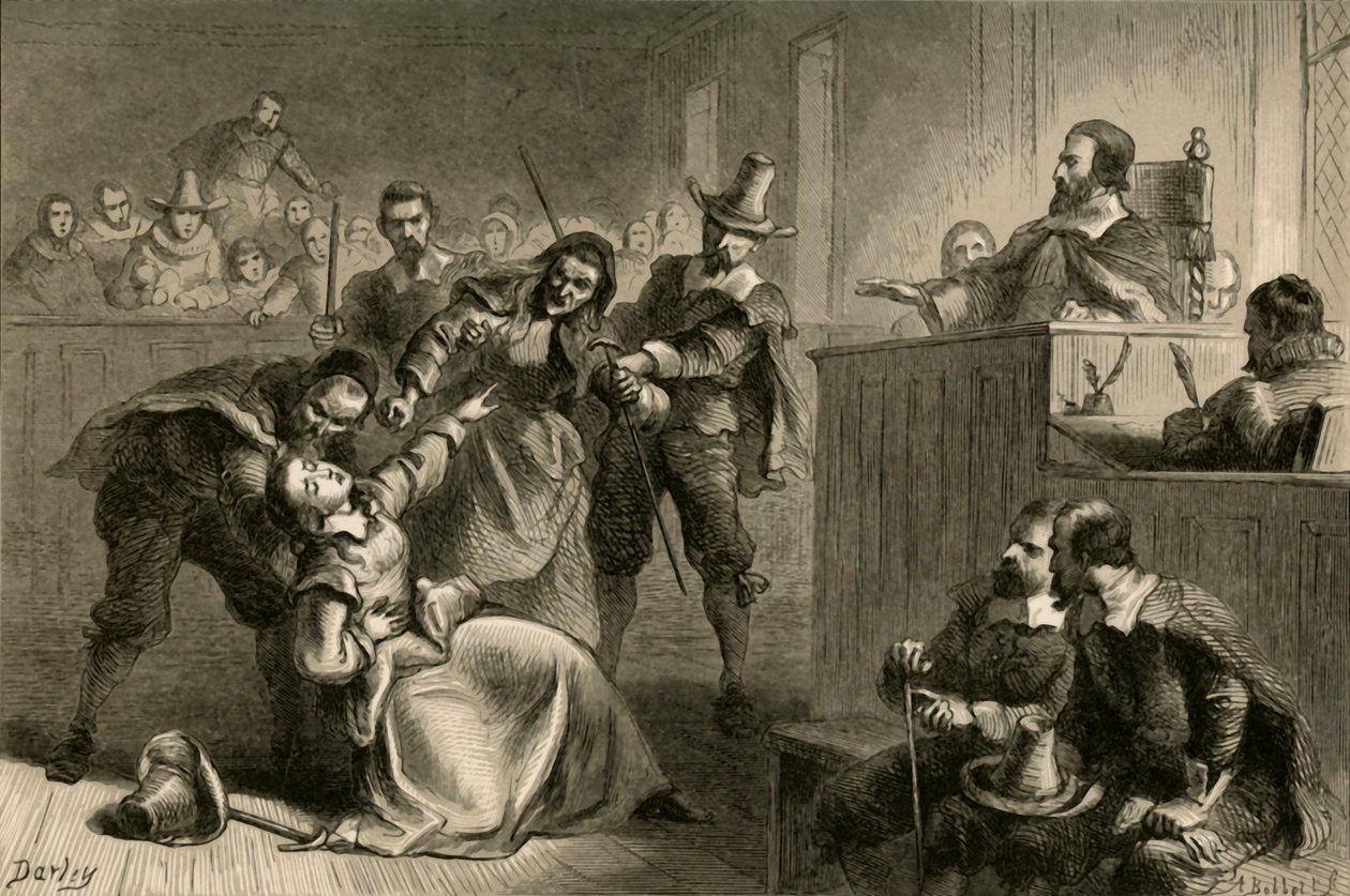 Edmund Cheesemans vrouw voor gouverneur Berkeley, 1877 door Albert Bobbett