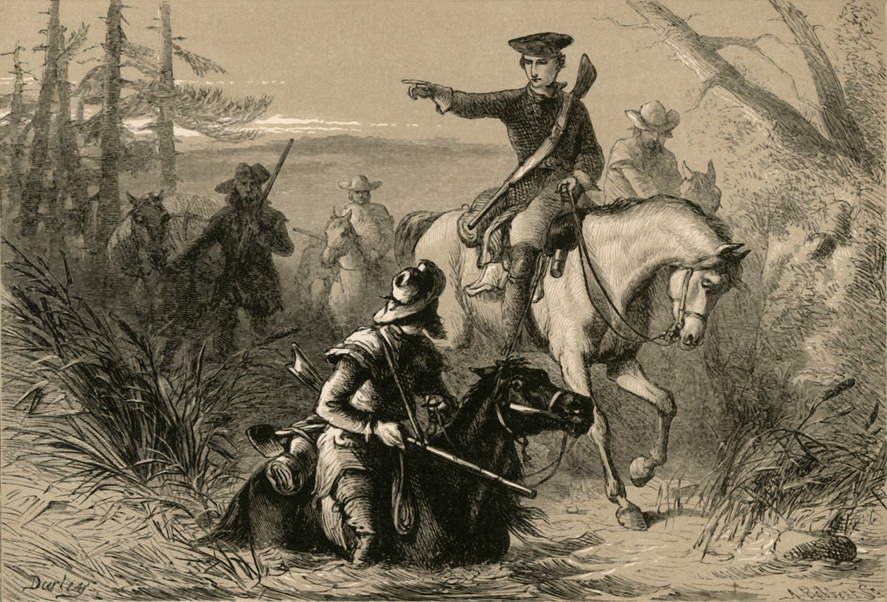 Majoor Washington op zijn missie naar de Franse commandant, 1877 door Albert Bobbett