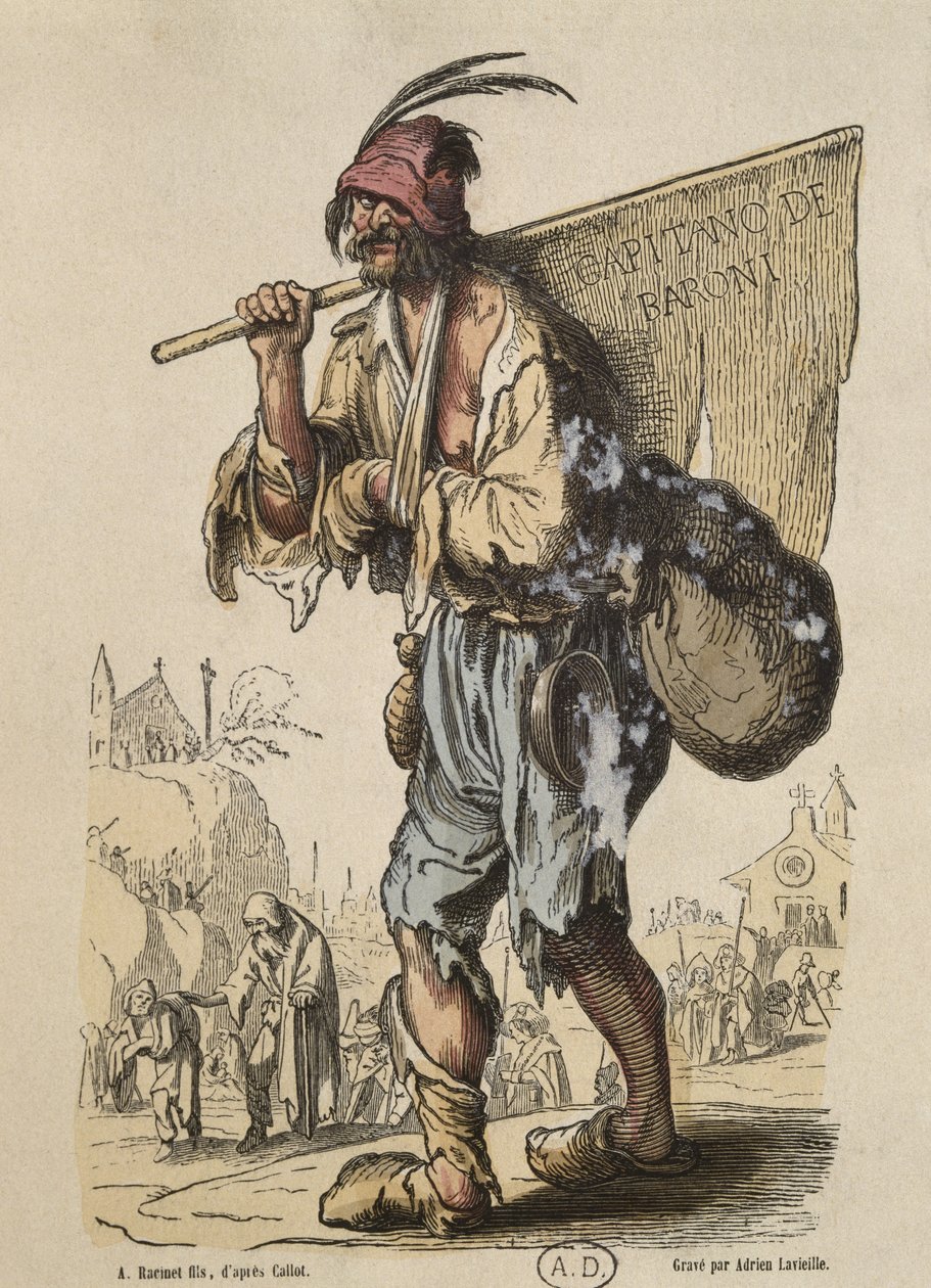 Kapitein van de Bohemians, naar Jacques Callot (1592-1635) gegraveerd door Adrien Lavieille (1818-62) door Albert Charles August Racinet