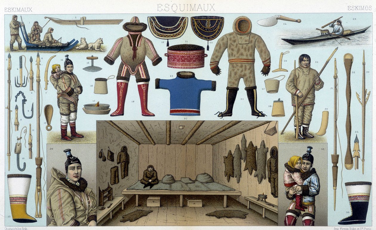 Illustratie door A. Racinet (1872). door Albert Charles August Racinet