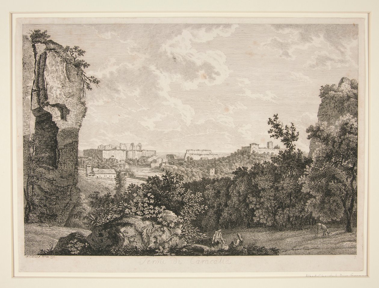De baden van Caracalla, Rome door Albert Christoph Dies