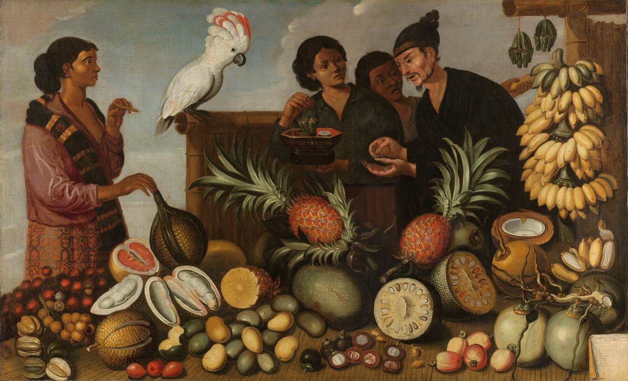 Oost-Indische marktkraam in Batavia door Albert Eckhout (attributed to)
