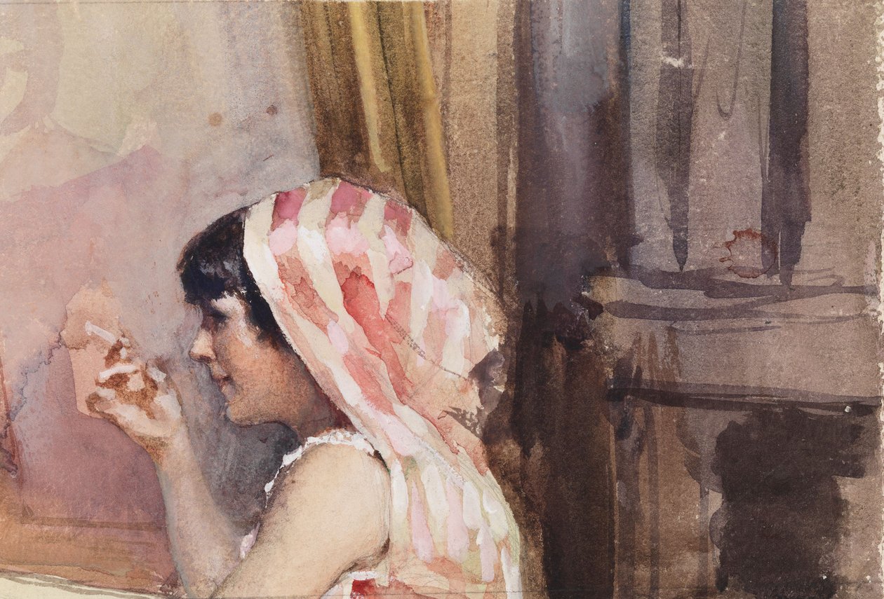 Een rokend meisje, studie uit Spanje door Albert Edelfelt