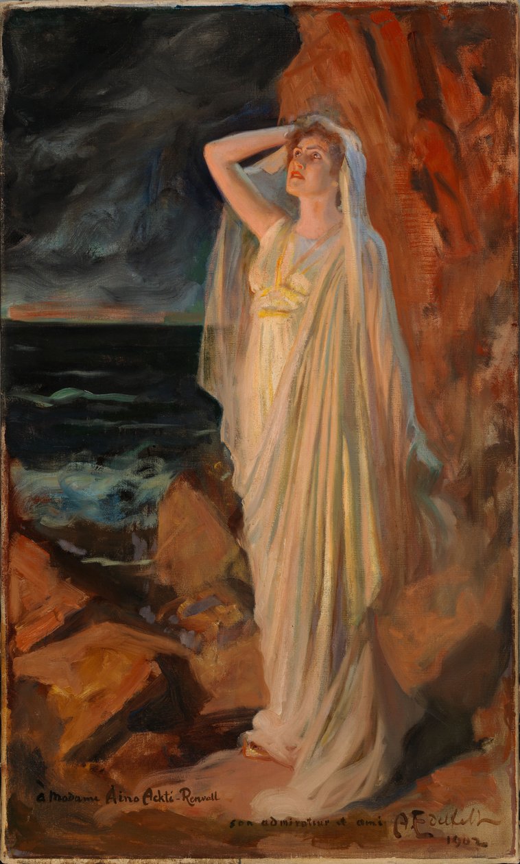 Aino Ackté als Alcestis aan de oevers van de Styx door Albert Edelfelt