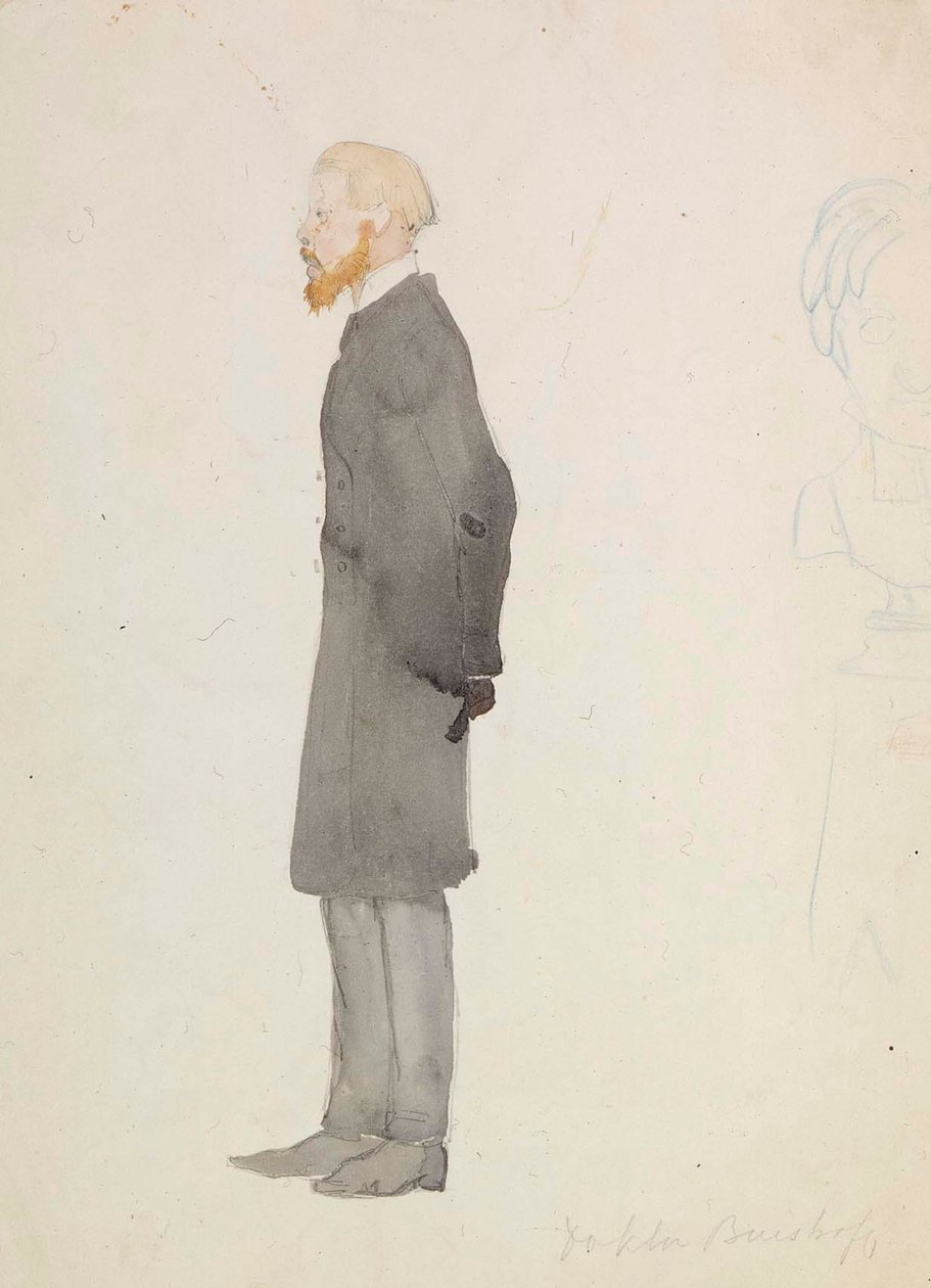 Karikatuur van dokter Buistroff door Albert Edelfelt