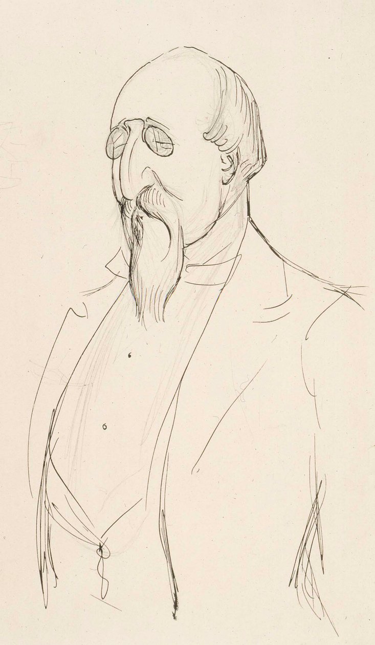 Karikatuur van Leo Mechelin door Albert Edelfelt