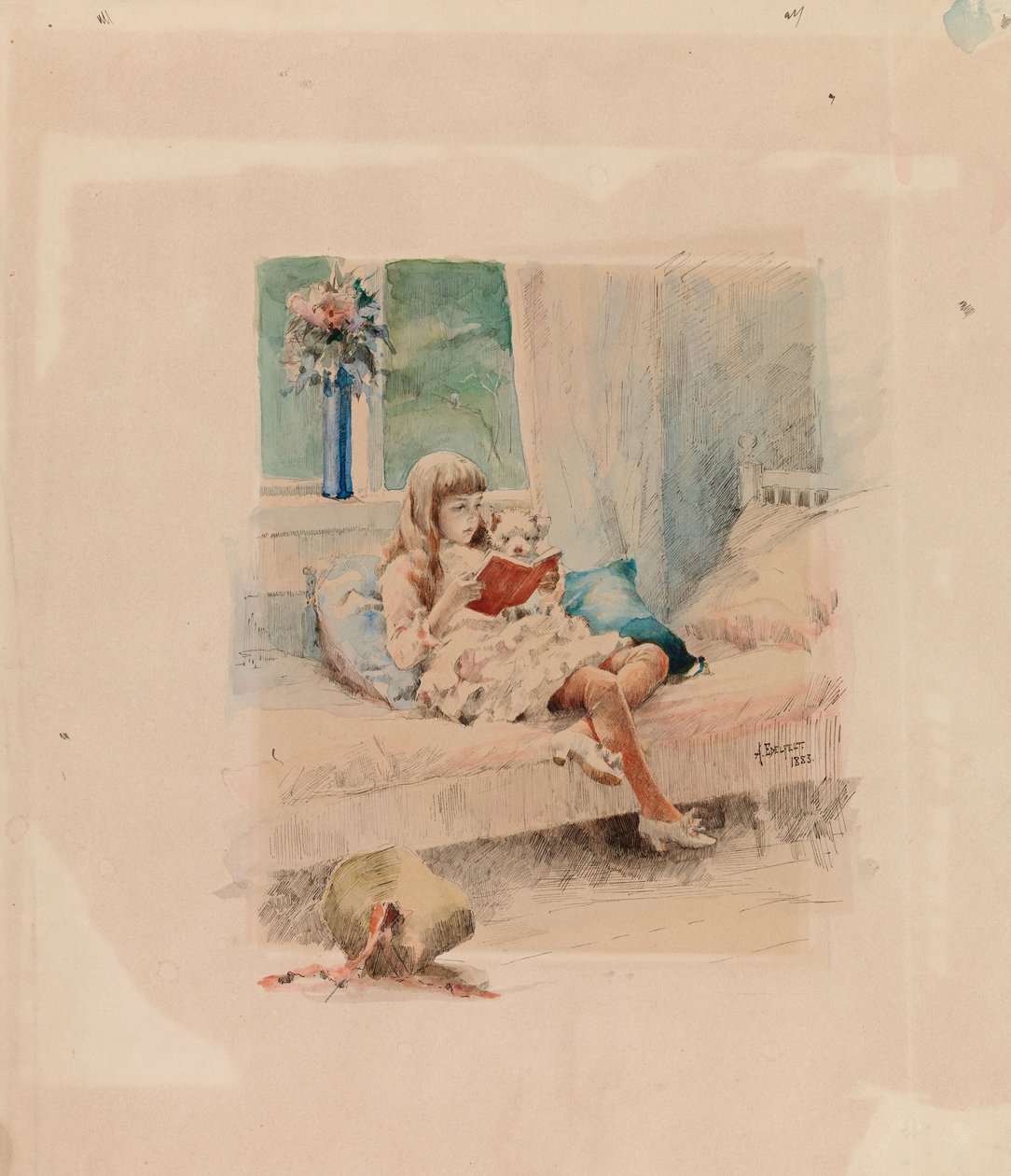 Beste vrienden III (Berta en Capi) door Albert Edelfelt