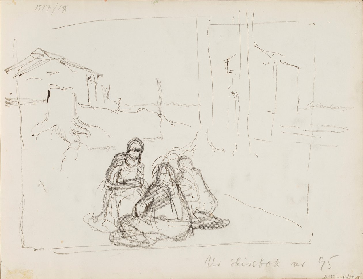 Karakterschetsen in het landschap door Albert Edelfelt