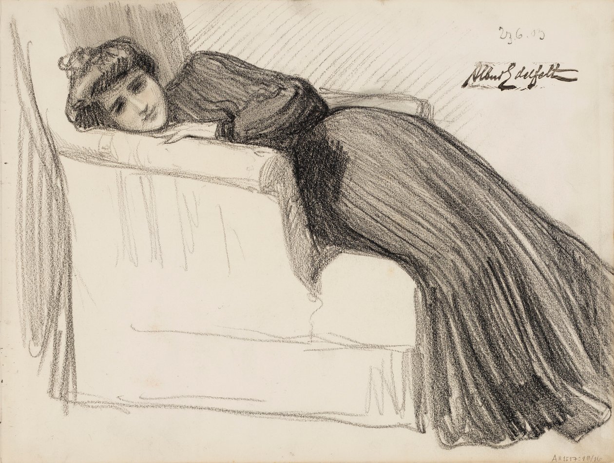 Rustende vrouw door Albert Edelfelt